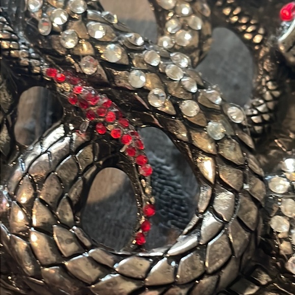 Elliot Rhodes Italy Rhinestone Snake Belt Buckle Unisex READ - Picture 5 of 6